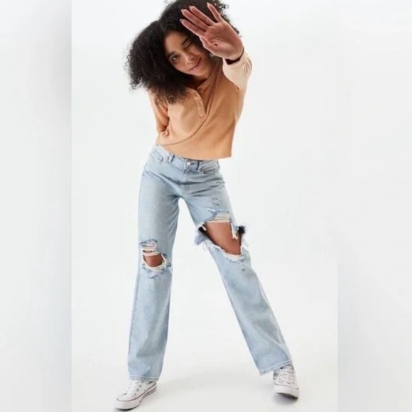 PacSun Denim - Pacsun Sz 25 (3) '90s Boyfriend Jeans High Rise Straight Leg Women’s Distressed